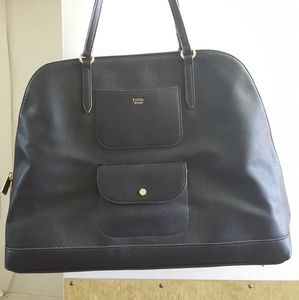 Tutilo black leather laptop tote